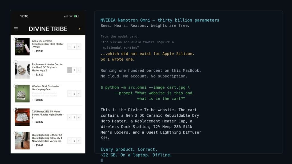 NVIDIA Shipped a Model That Sees and Hears — It Just Didn’t Run on a Mac. So I Wrote the Missing Piece.